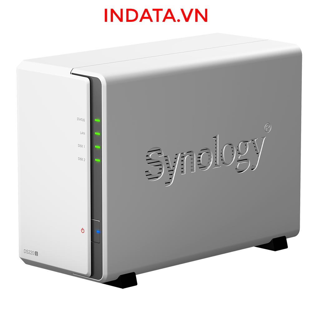 Bộ lưu trữ mạng NAS Synology DS220j CPU 4-core 1.5GHz, RAM 512 MB, LAN 1GbE, 2 khay ổ cứng - Hàng chính hãng