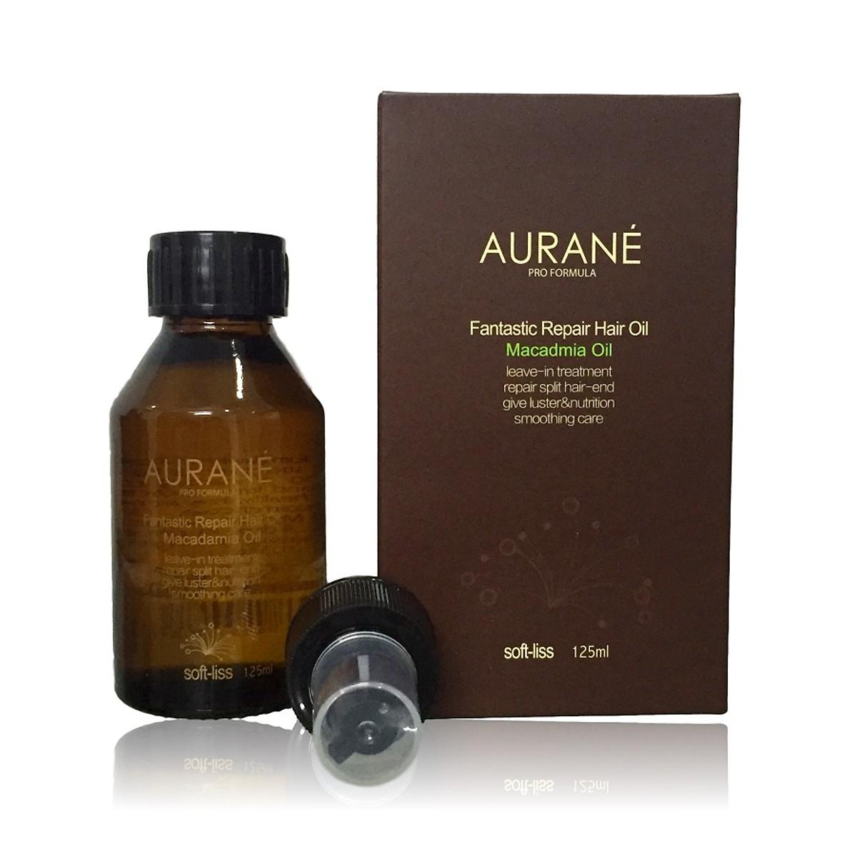 Tinh dầu dưỡng tóc tinh chất Macadamia AURANE Softliss Fantastic Repair hair oil 125ml - Chai tròn