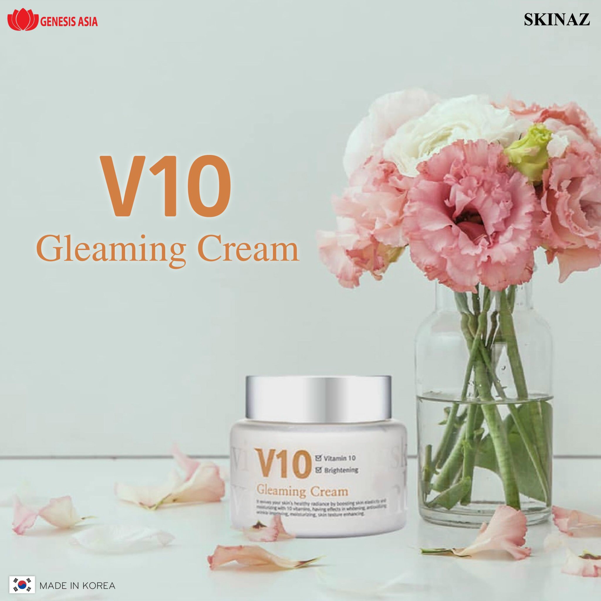 Kem Dưỡng Trắng Da V10 Skinaz Hàn Quốc