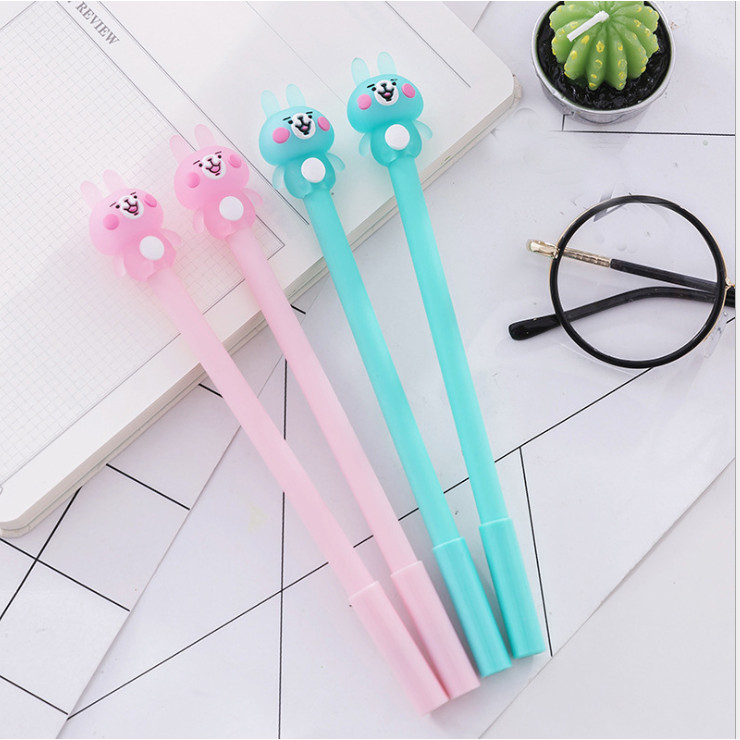 Combo 3 bút bi nước hoạt hình giao ngẫu nhiên BB14 Thỏ vui vẻ