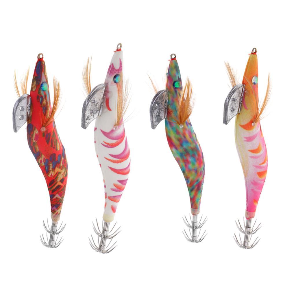 2 Pieces Bionic Fake Squid Jig Hook Bright Color Imitation Design Shrimp Fishing Lure