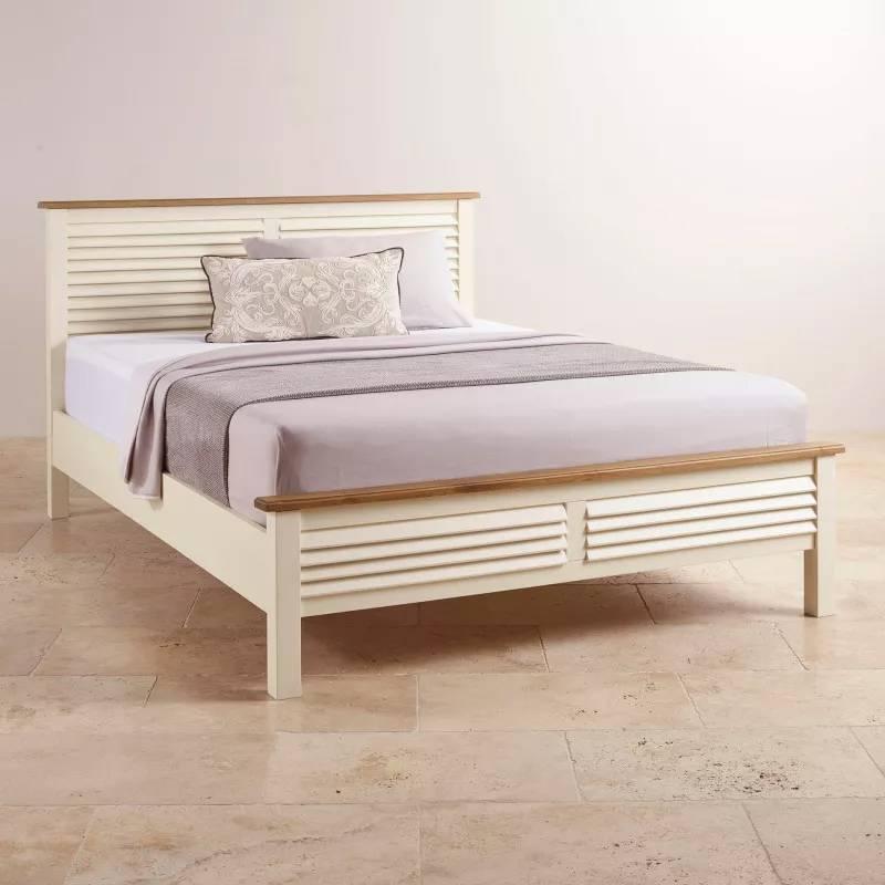 Giường Đôi Shutter Gỗ Sồi Ibie BBDSHUO - Trắng