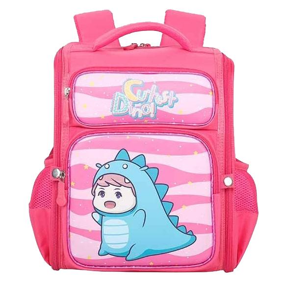 Ba Lô Chống Gù - Size 34 - Miti C11073_34_DIN9_PIN.D_PIN.L - Khủng Long Hình Bé Gái Xanh Lá