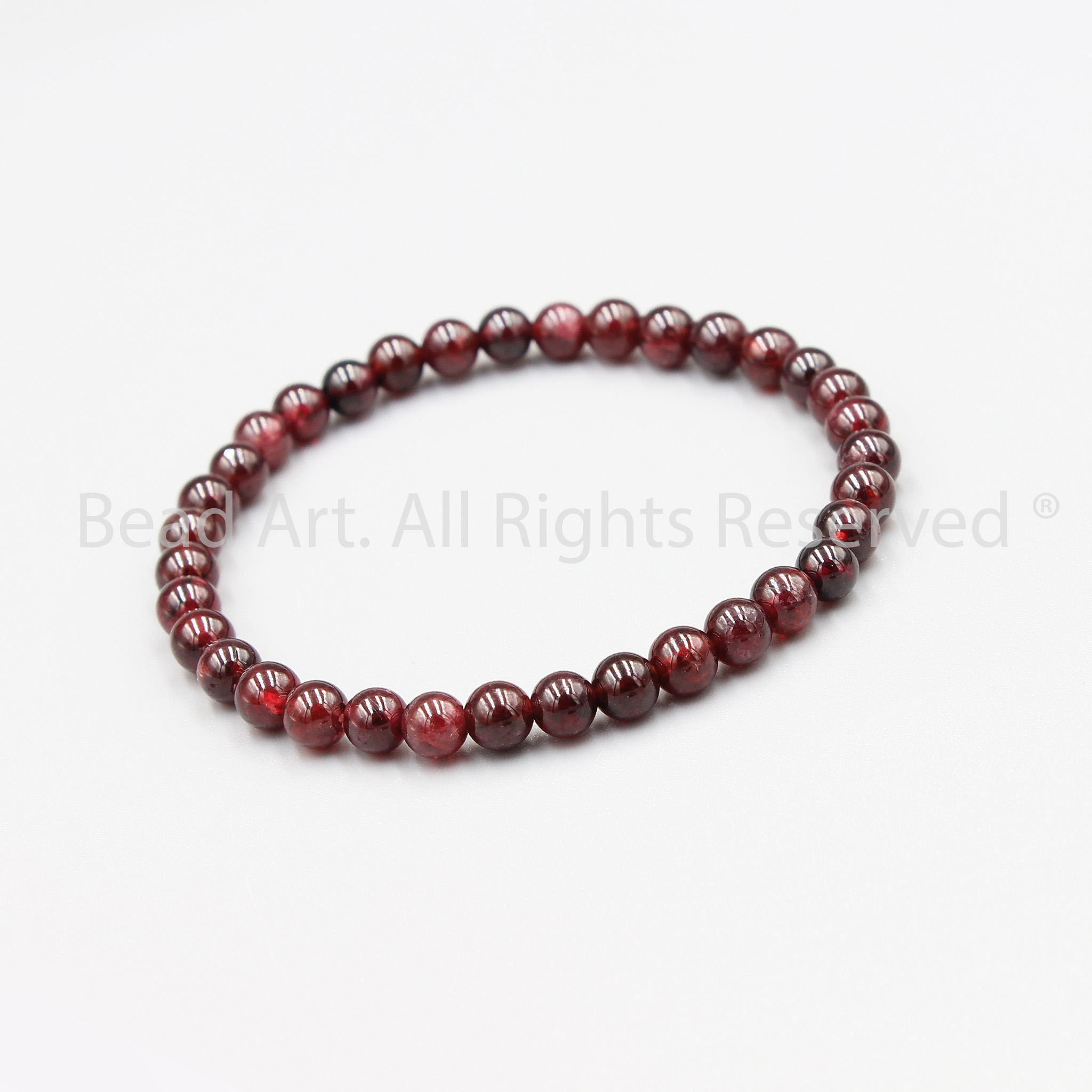 Vòng Tay 3.6-4MM Đá Garnet, Hồng Ngọc Lựu Tự Nhiên, Hoả, Thổ, Vòng Tay Phong Thuỷ, Chuỗi Hạt - Bead Art