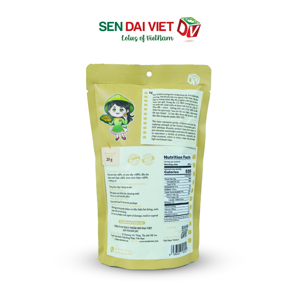 Sen Sấy Nguyên Vị- Không Đường, Ăn Vặt Không Lo Tăng Cân, ĐV- Sen Đại Việt-Gói 30g