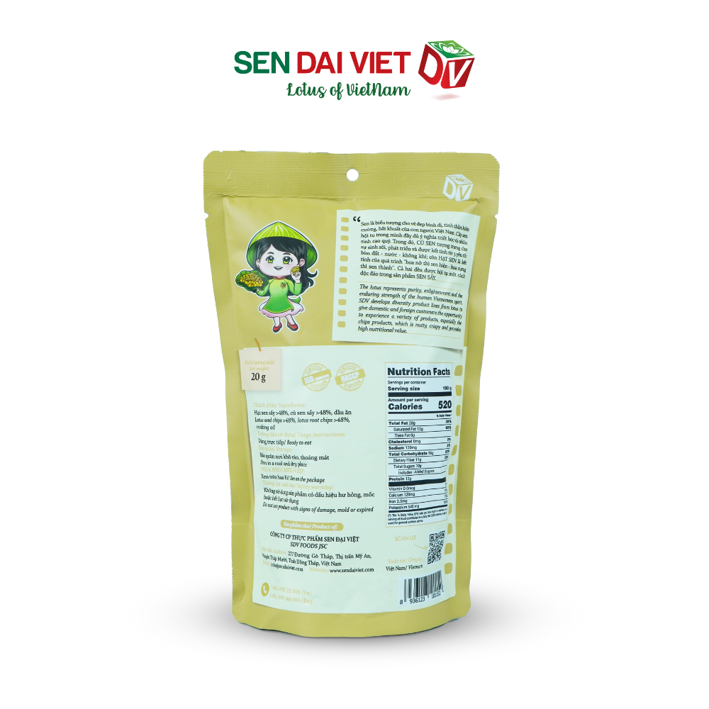 Sen Sấy- Nguyên vị, Vị Phô Mai Cay, ĐV- Sen Đại Việt -2 Gói-Gói 30g- Date Mới Nhất