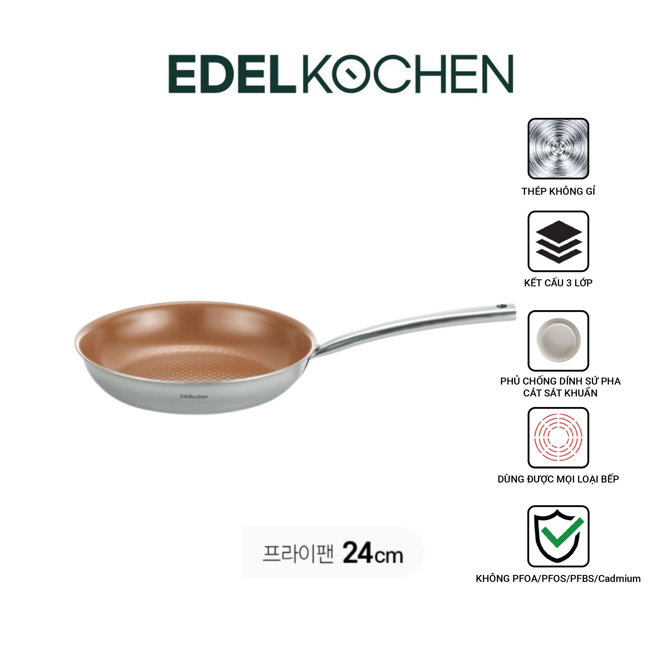 Chảo chống dính Edelkochen Easy Prism Copper