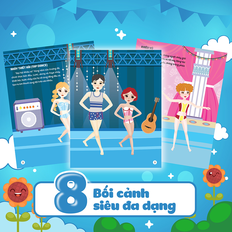 Sách Sáng tạo thời trang: Thời trang nhảy - khiêu vũ (Hơn 100 stickers)