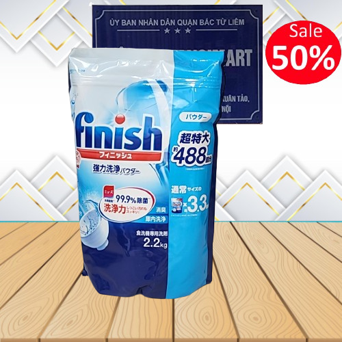 Bột rửa bát Finish 2,5kg hương chanh - 2 chức năng