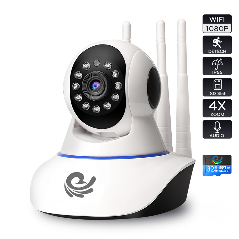 Camera Ip Quan Sát Gắn Tường Trong Nhà CC1021, Độ Phân Giải 2.0Mpx FULL HD, Hình Ảnh Sắc Nét, Đàm Thoại 2 Chiều Rõ Ràng, Kèm Thẻ 32Gb - Chính Hãng