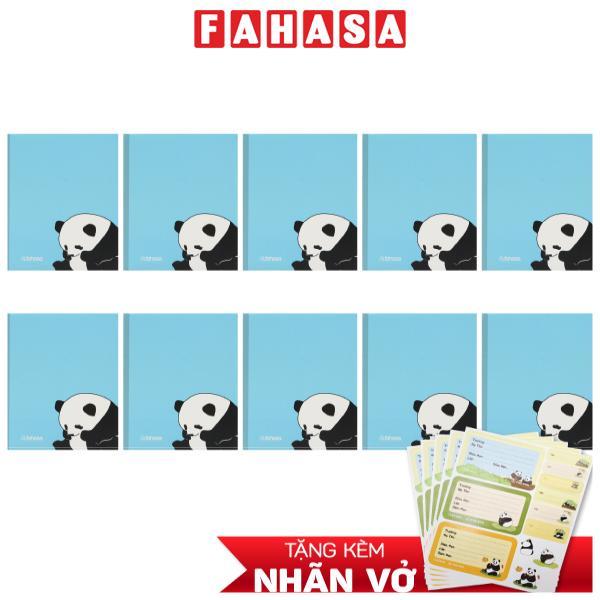 Combo 10 Tập Học Sinh Cute Panda - Miền Nam - 4 Ô Ly - 200 Trang 80gsm - Fahasa 01 - Tặng Nhãn Vở Kèm Sticker