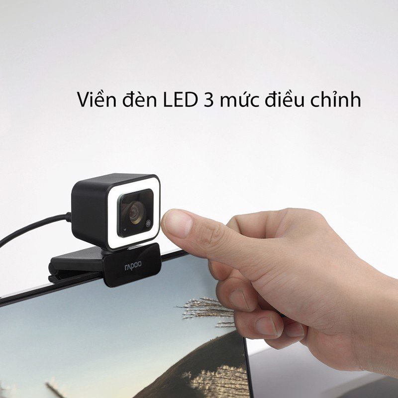 Webcam 1080 HD, lấy nét tự động, tích hợp đèn led trợ sáng Rapoo C270L - Hàng chính hãng