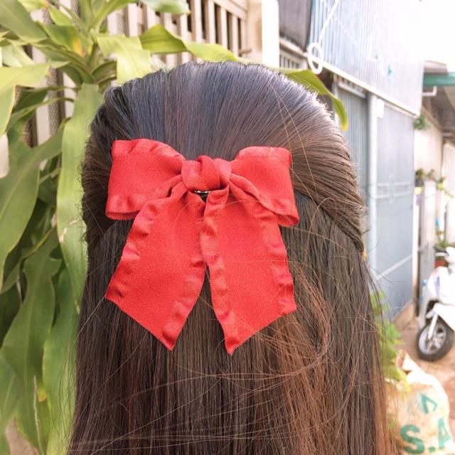 Kẹp nơ viền bèo đơn giản