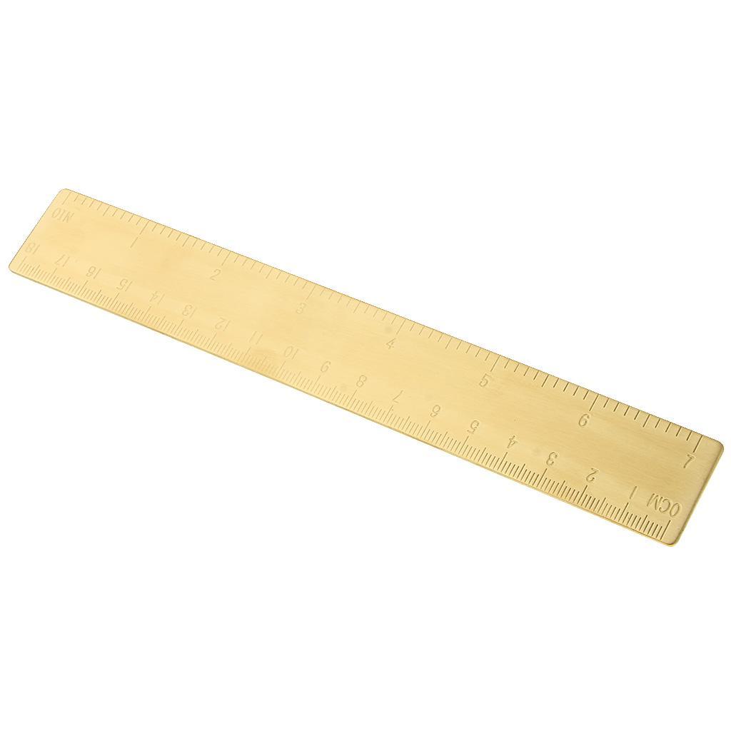 2xMini Brass Math Geometry Ruler Jewelry Measuring Tool Straight Ruler