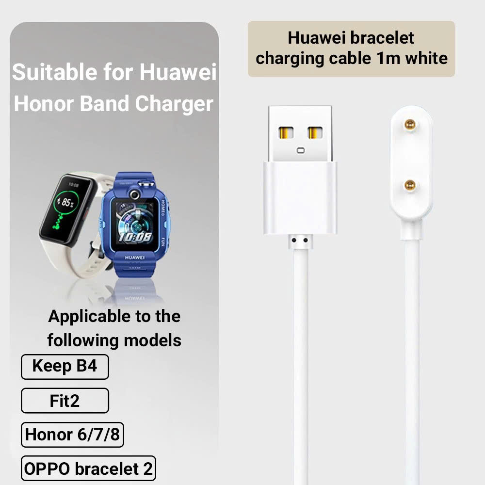 Dây Cáp Sạc Từ Tính Cho Huawei Band 6 7 8 9 10 / Honor Band 6 7 9 / Huawei Watch Fit 1 2 3 MÀU ĐEN - Hàng Nhập Khẩu