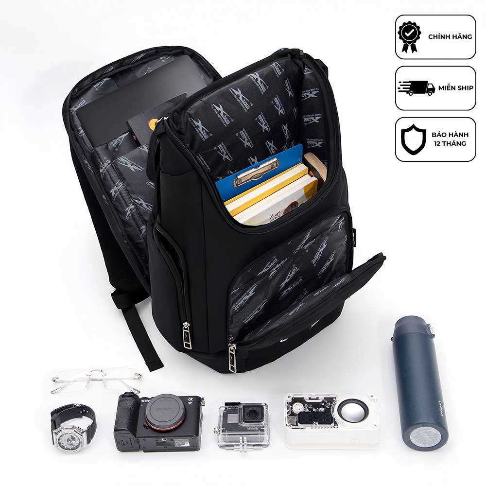 Balo laptop cao cấp doanh nhân chống nước Xbags Prime X XB 2009 balo công sở đựng laptop 15.6 inch thời trang sang trọng thanh lịch hiện đại tiện dụng đen trung tính!