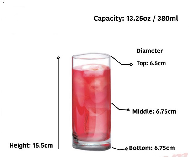 Ly Thủy Tinh Trinity Long Drink 380ml | B19813 , Thủy Tinh Cao Cấp, Nhập Khẩu Thái Lan