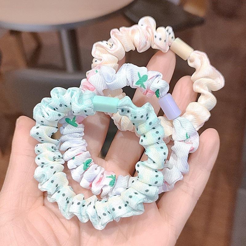 Dây Buộc Tóc Scrunchies Nhún Hoa Xinh Xắn