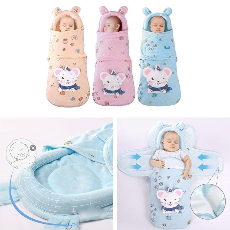 Sơ Sinh Chăn Đầm Cotton Mùa Đông Ấm Túi Ngủ Xe Đẩy Cho Bé Bọc