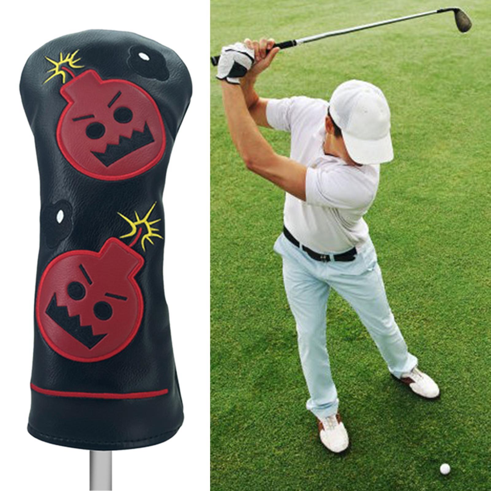 Golf Club Head Cover Durable PU Leather Fleece Lining Golf Driver Headcover