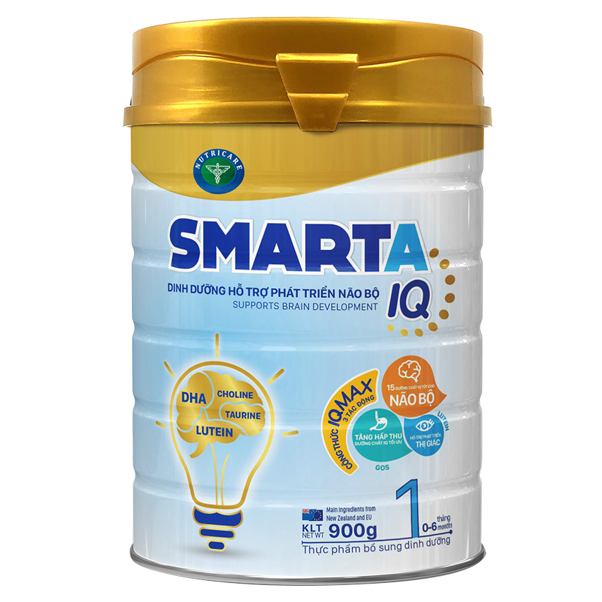 Sữa bột SmartA IQ 1 hỗ trợ phát triển não bộ &amp; dinh dưỡng cho bé 0-6 tháng tuổi (400g, 900g)