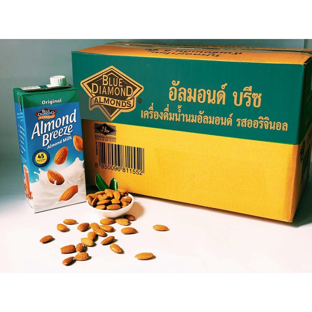 Thùng Sữa hạt hạnh nhân ALMOND BREEZE NGUYÊN CHẤT 946ml - Sản phẩm của TẬP ĐOÀN BLUE DIAMOND MỸ - Đứng đầu về sản lượng tiêu thụ tại Mỹ