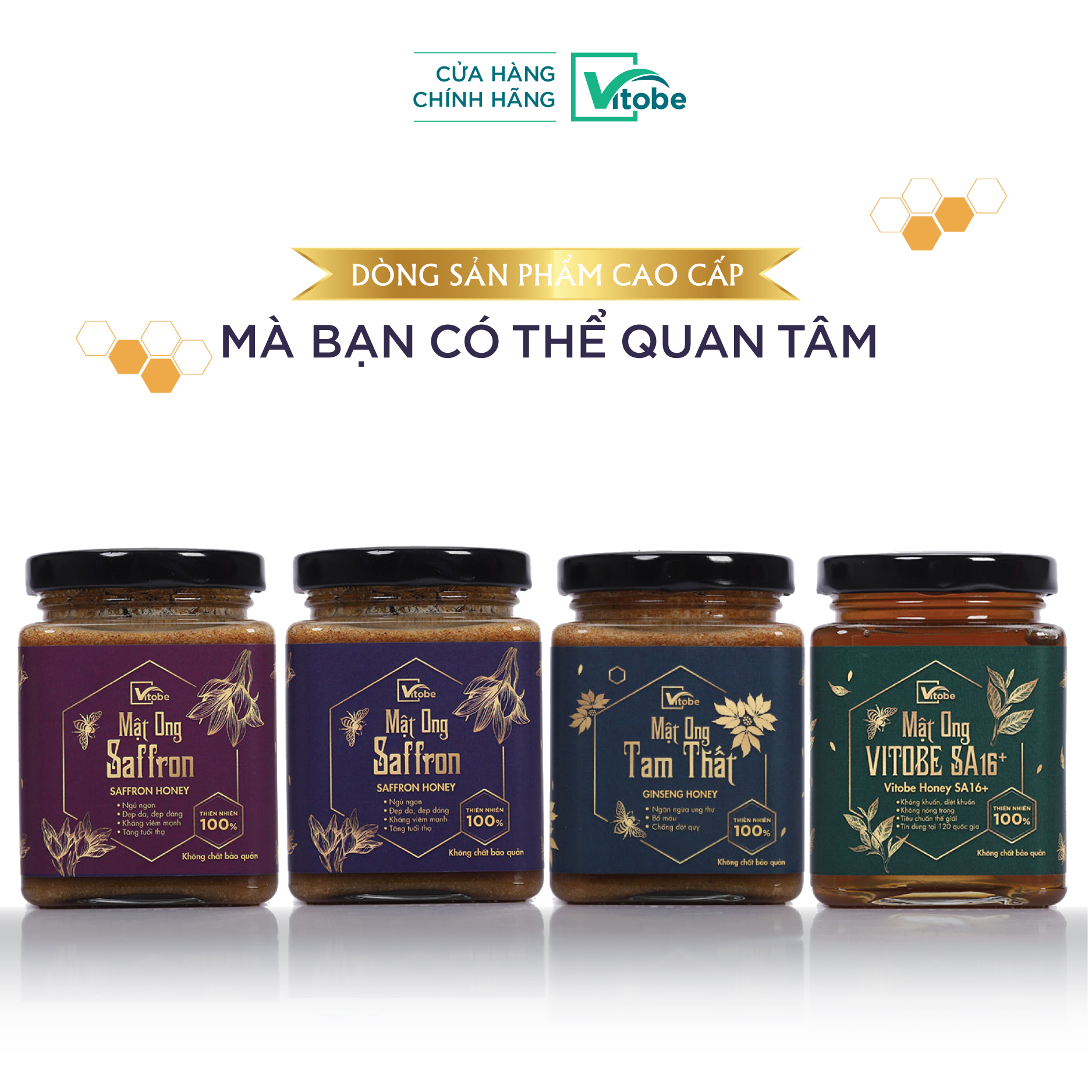 Mật Ong Nhân Sâm Vitobe (300gr) - Hữu Cơ 100%