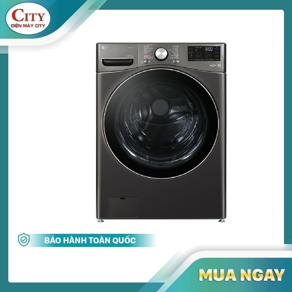 Máy giặt sấy LG Inverter 21kg F2721HVRB model 2023- Hàng chính hãng- Giao tại Hà Nội