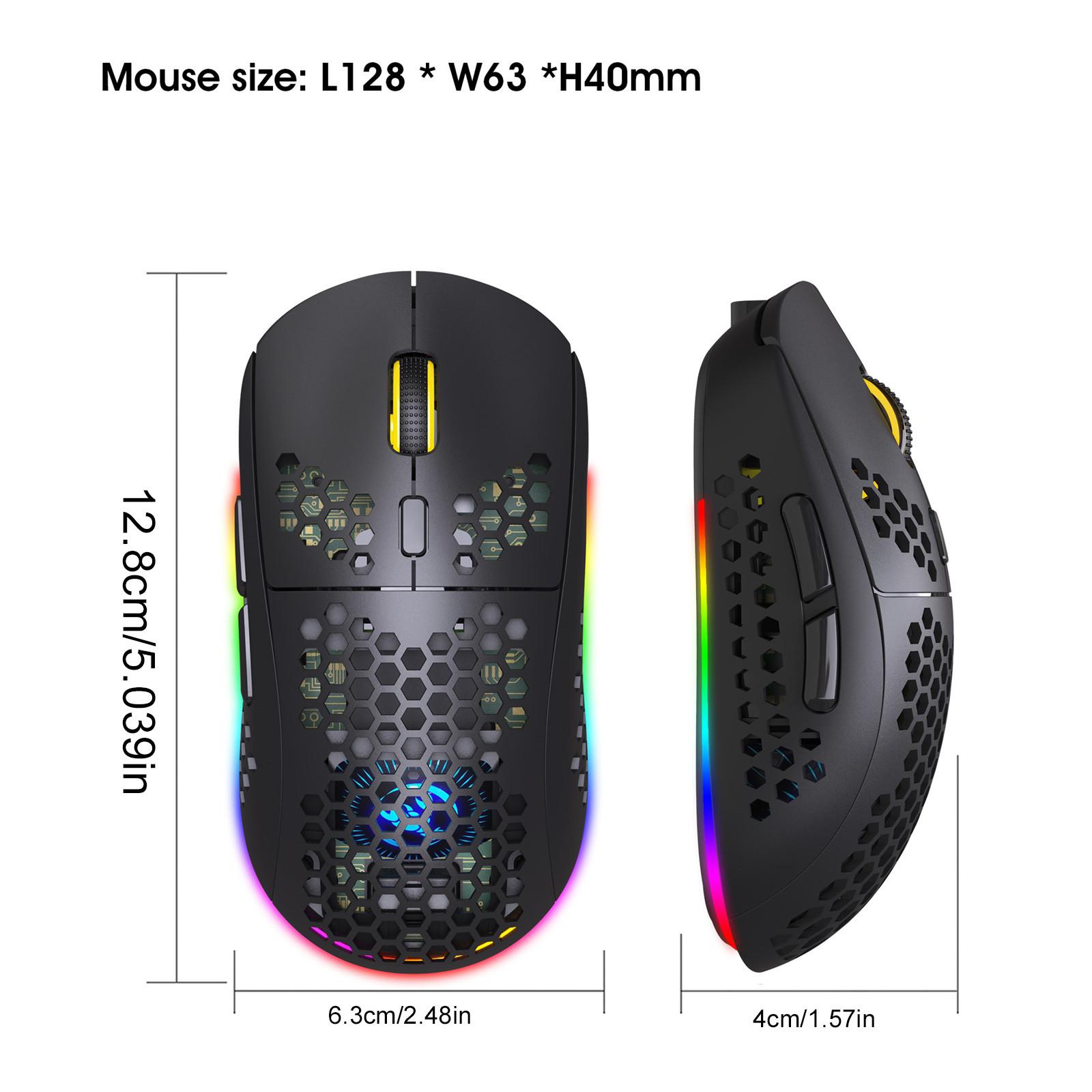 2.4G Không Dây USB Chuột RGB Dạ Quang Loại-C Sạc Chuột Chơi Game Cho Máy Tính Laptop Mini Di Động Có Thể Điều Chỉnh DPI silent Chuột
