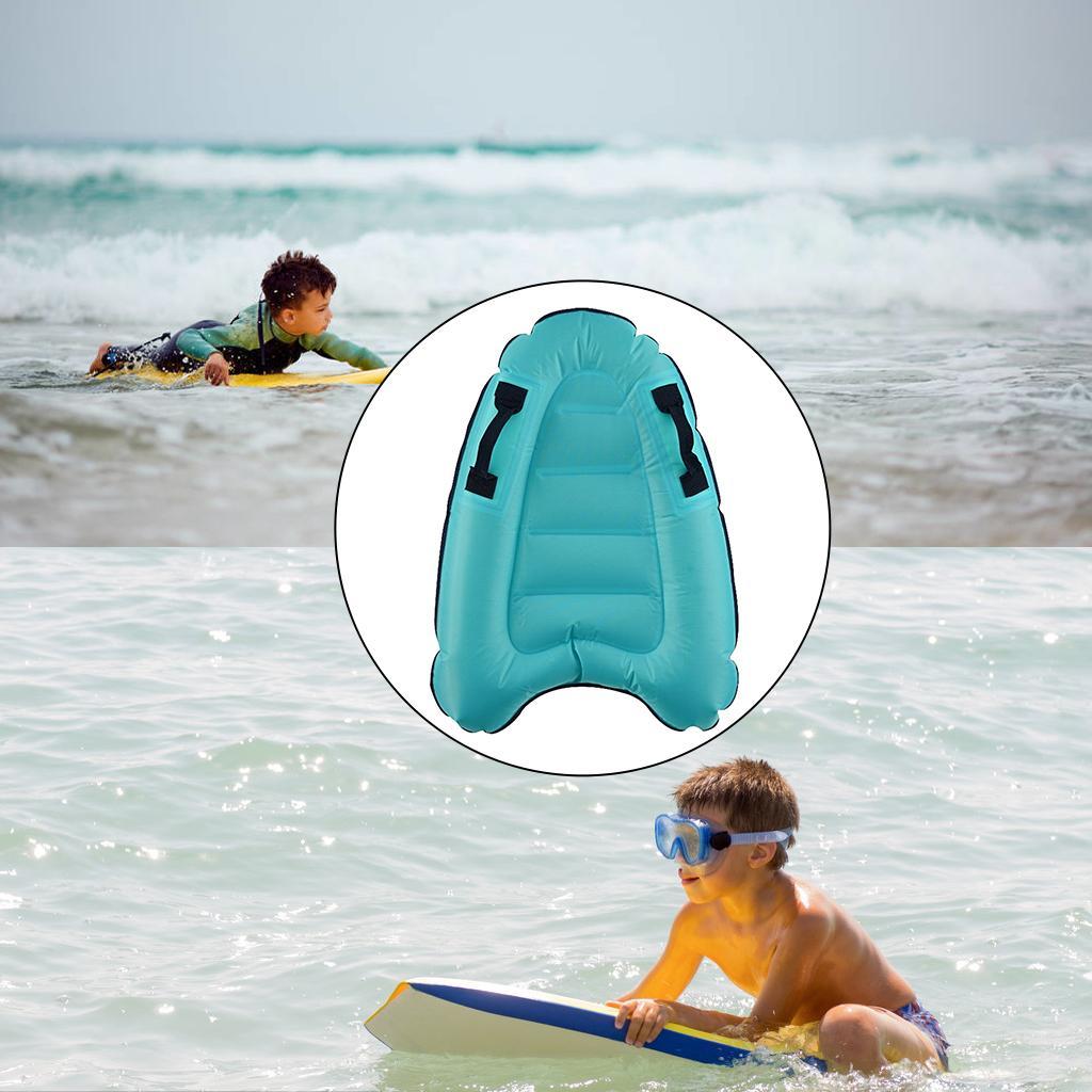 2x Portable Inflatable Surf Body Board with Handle Swimming Floating Mat