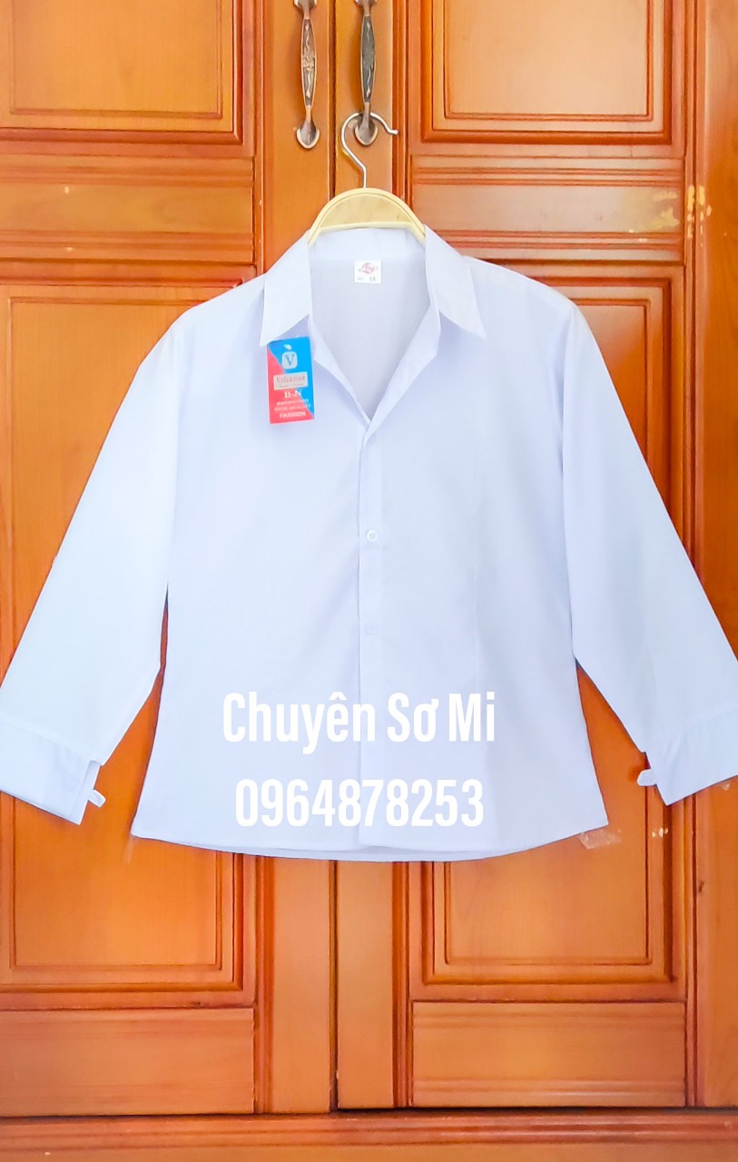 Áo sơ mi, áo sơ mi trắng, áo sơ mi nữ tay dài size 5-8 (18-25KG)