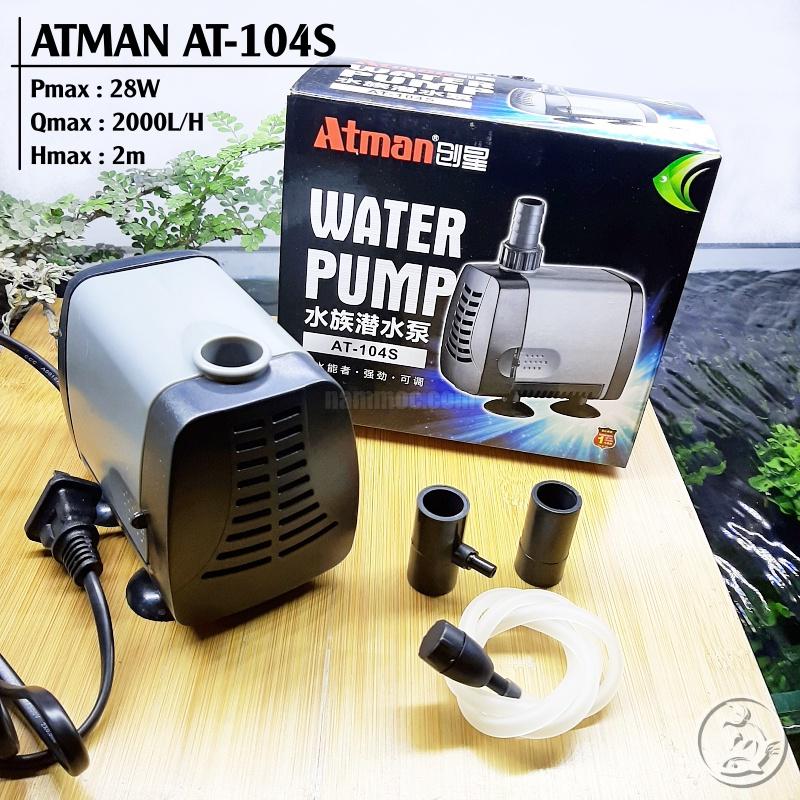 Bơm Atman AT 104S - Máy Bơm Bể Cá Thế Hệ Mới Êm Ái, Tiết Kiệm Điện