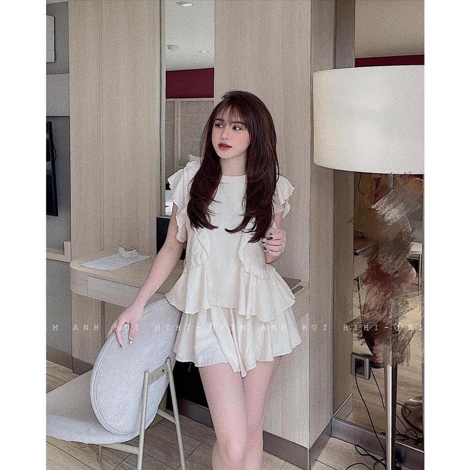 BỘ ĐŨI BÈO VAI QUẦN SOOC VÁY CHO NỮ