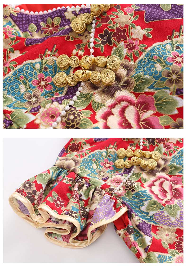 Đầm váy công chúa cổ trang hanfu sườn xám cho bé gái diện lễ tết năm mới đẹp size 100-160 hàng Quảng Châu