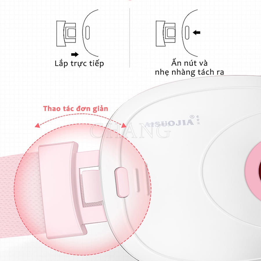 Máy chườm nóng hỗ trợ giảm đau bụng kinh có 3 mức nhiệt, Pin sạc UBS, món quà ý nghĩa tặng người yêu
