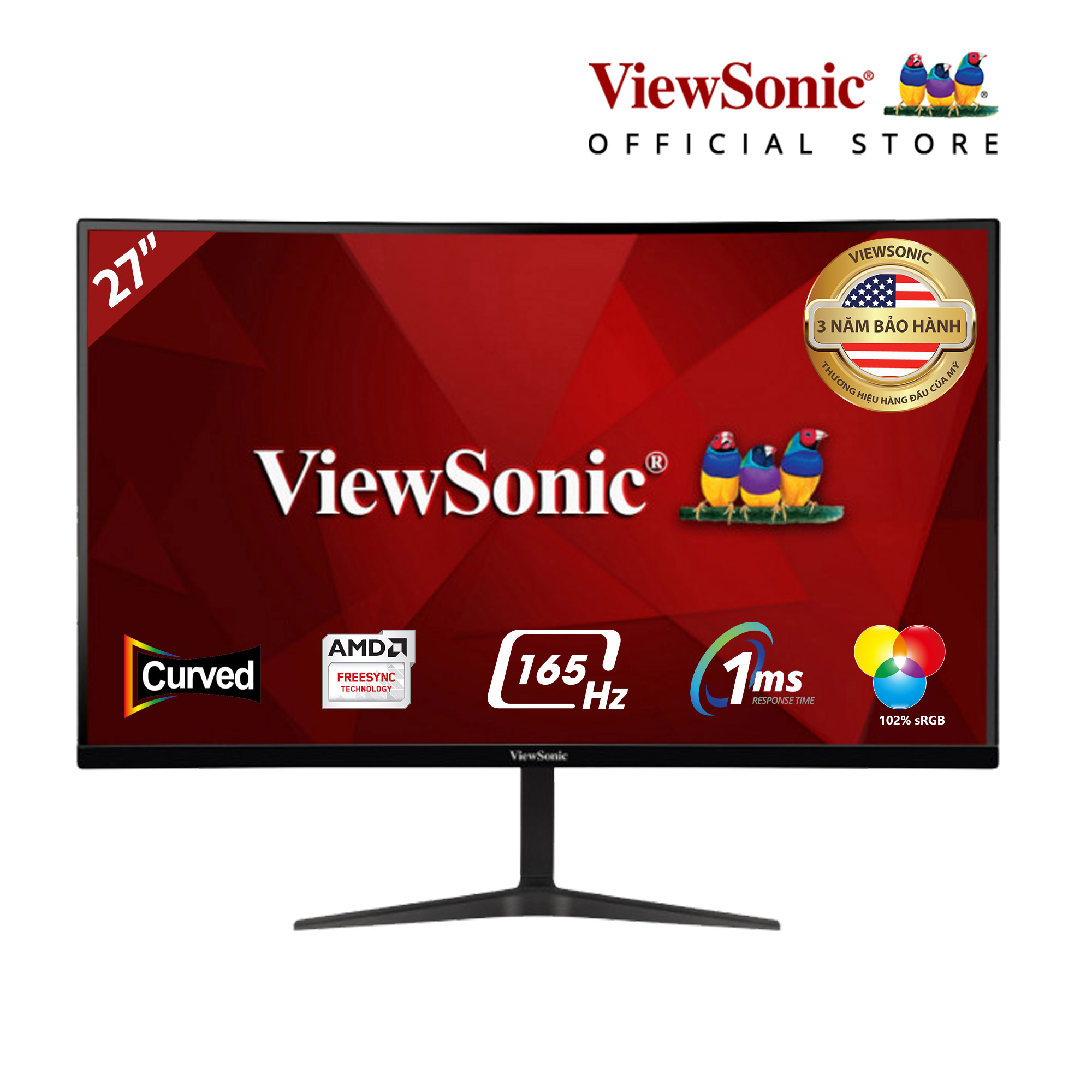 Màn Hình ViewSonic VX2718-PC-MH Hàng Chính Hãng 27inch VA Cong 144hz