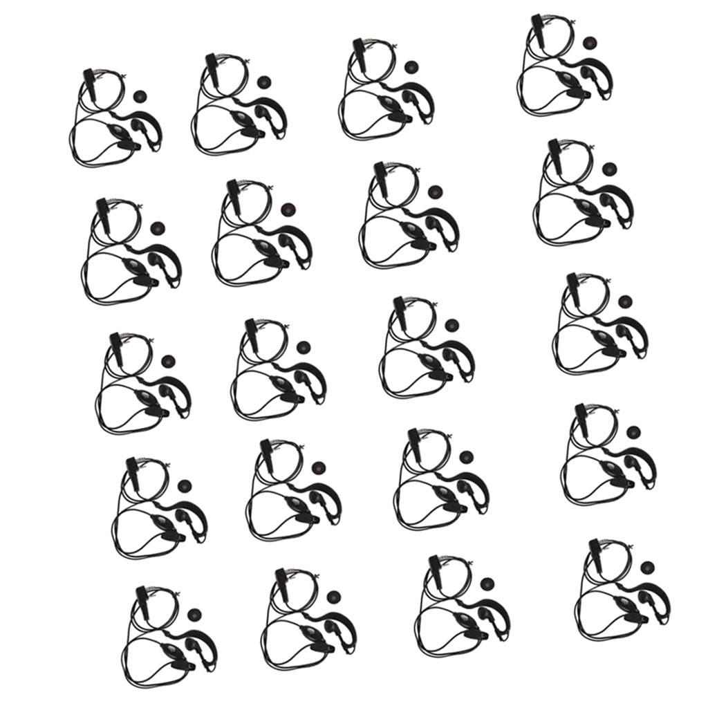 2-3pack 20 Pieces G Shape Ear-Clip Earpiece Headset with Mic