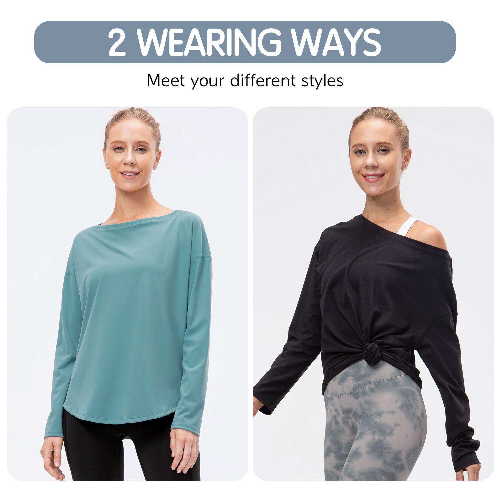 Áo thun thoáng khí cho nữ tập thể dục, yoga dài tay