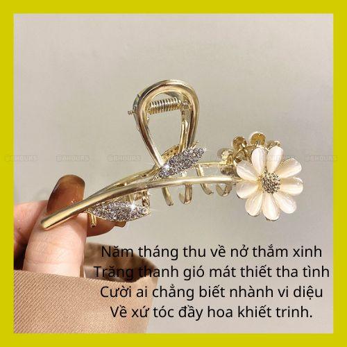 Kẹp tóc hàm cá mập hình cúc họa mi KT04 phong cách Hàn Quốc nữ tính