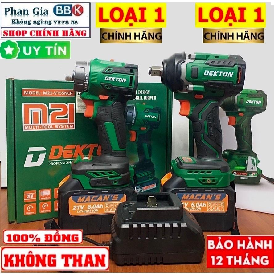 Combo·Máy Bắn Vít/Máy Bulong Dekton 550 N.m Bộ 2 Pin 15 CELL chính hãƞg
