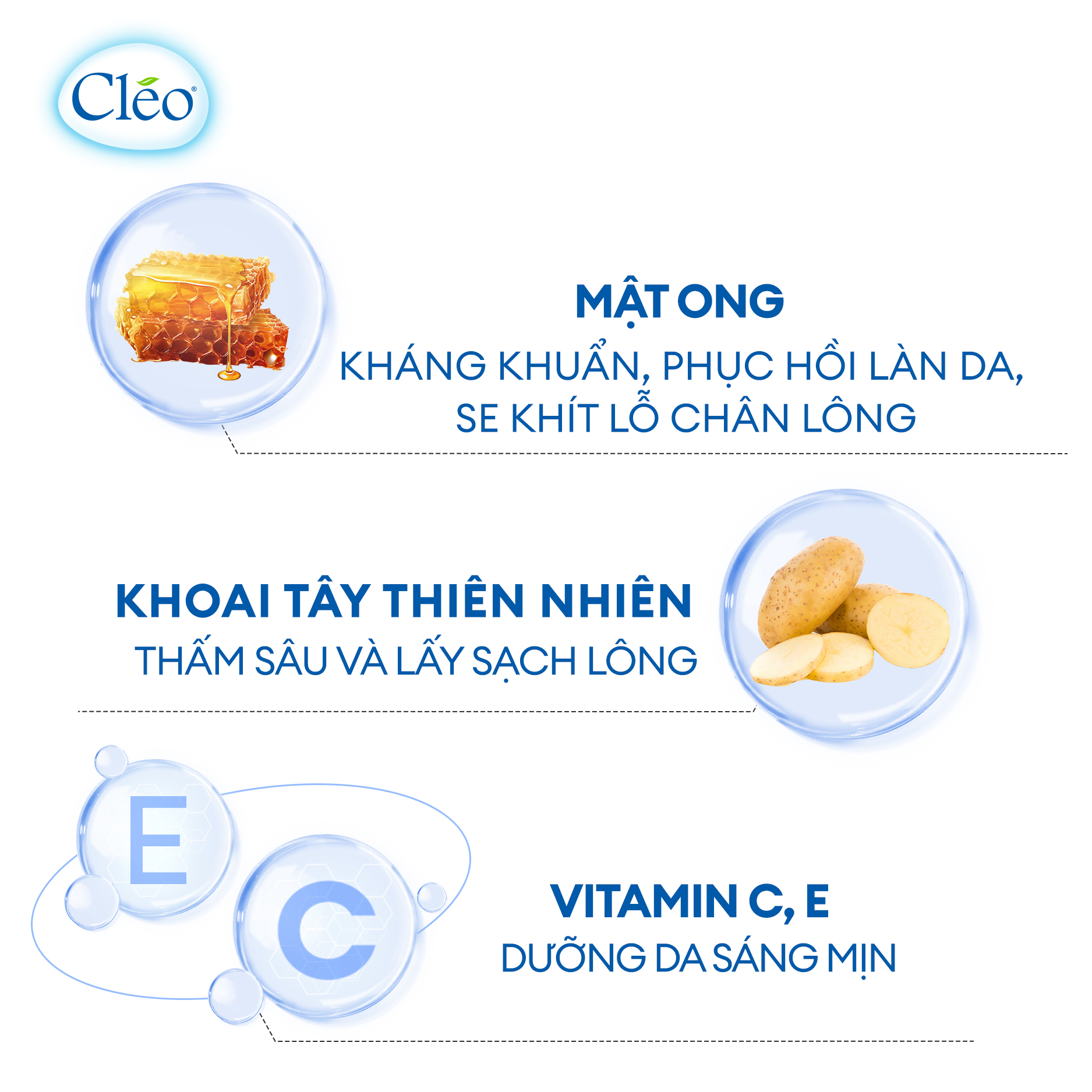 Combo tẩy lông Bikini Cléo 50g, an toàn không đau, hiệu quả trong 8 phút và gel dưỡng ẩm mịn da Cléo 50g