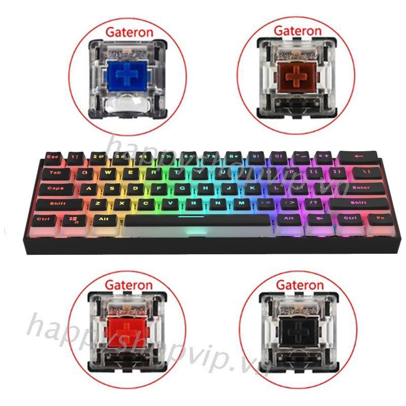 Bàn Phím Cơ Dây Đèn Led 61 Phím Loại C Rgb