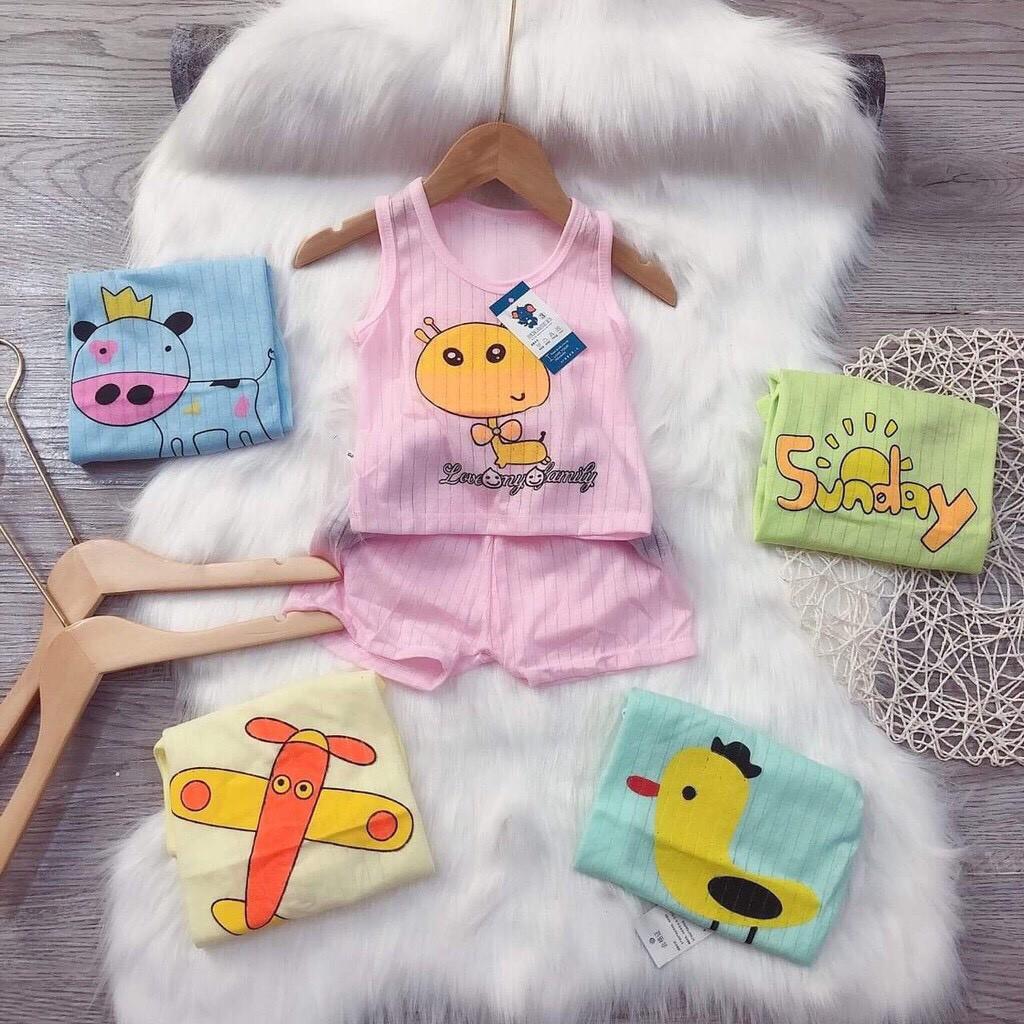 Bộ cotton giấy ba lỗ cho bé 3-15kg, hàng loại 1