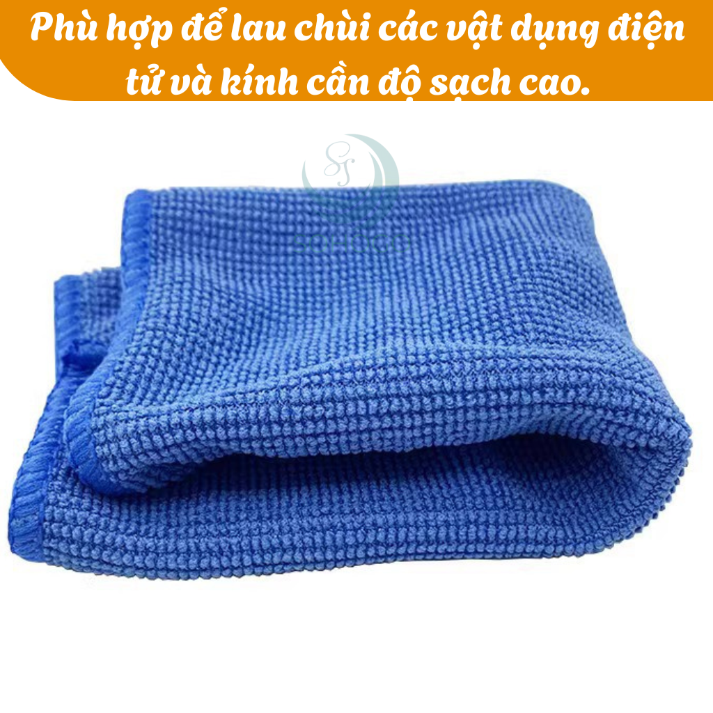 Khăn lau kính chống trầy- Khăn microfiber lau điện thoại 17x20cm- Khăn lau màn hình cao cấp- Khăn lau đa dụng siêu thấm- Khăn lau máy ảnh, kính mắt-Hàng nhập khẩu