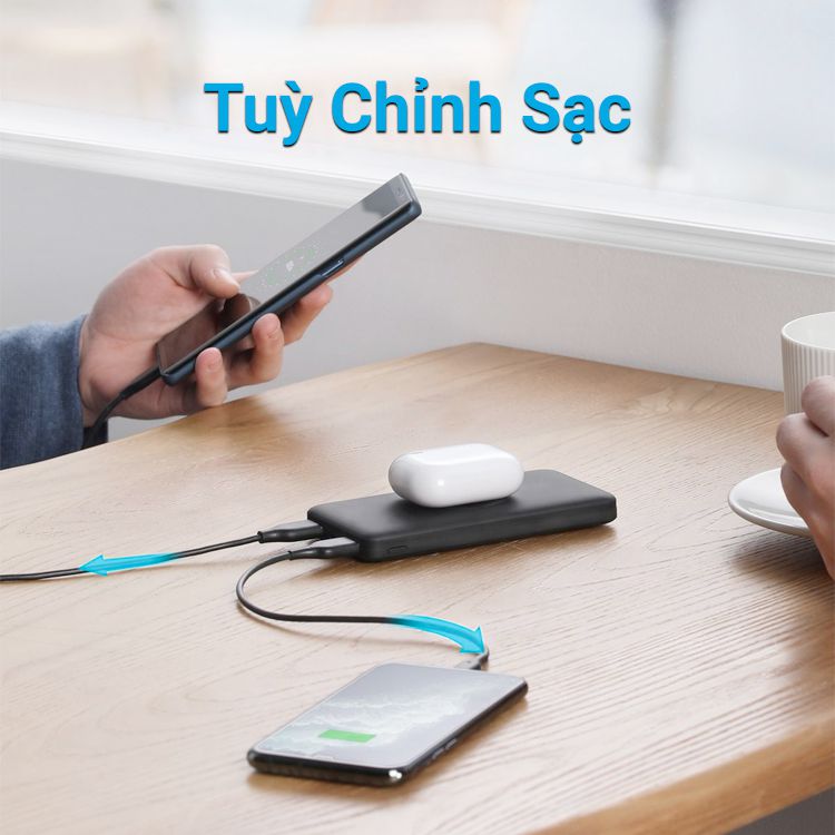 Pin Sạc Dự Phòng Không Dây Anker Wireless PowerCore 10000 mAh - A1615 - Hàng Chính Hãng