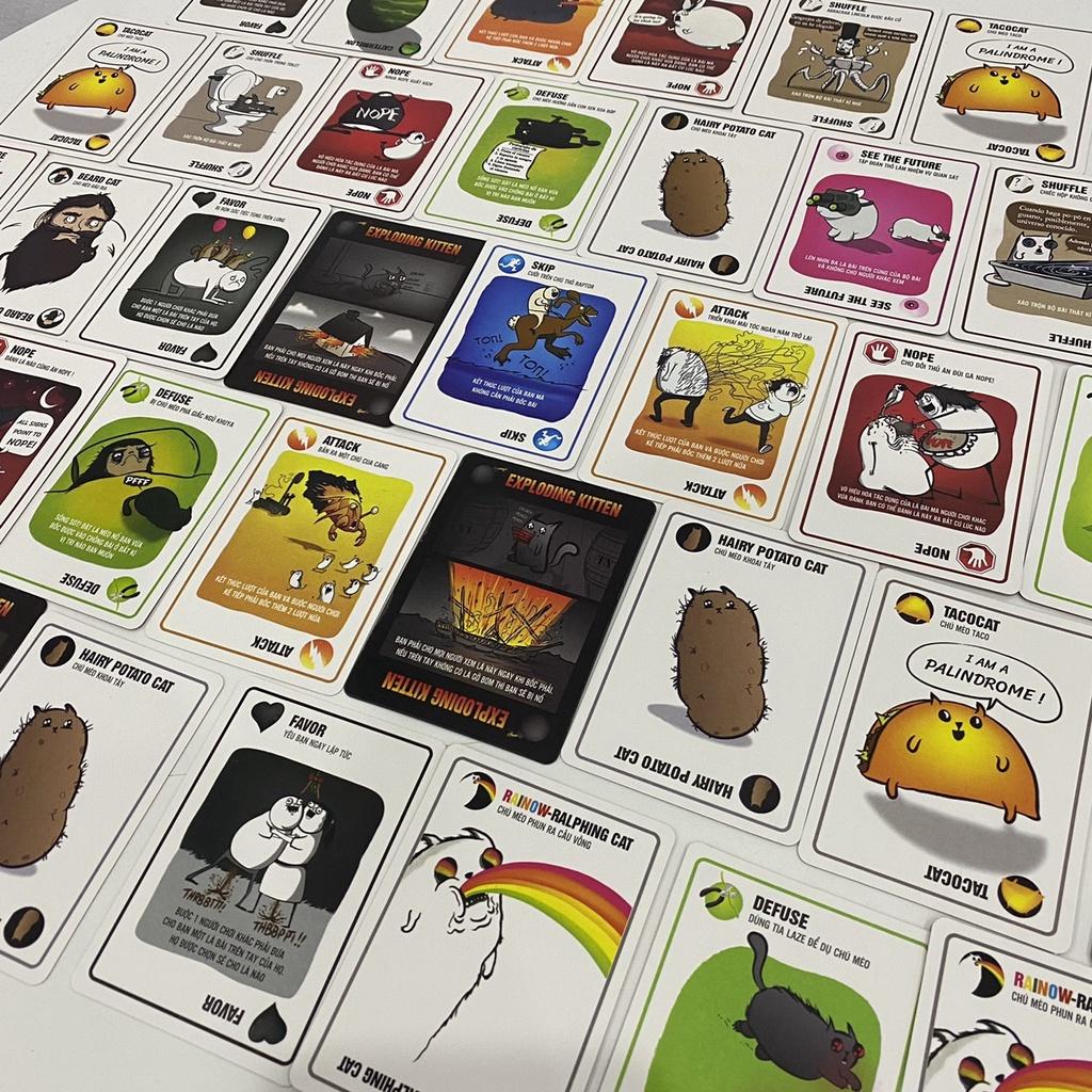 Bộ bài MÈO NỔ &quot;Uống Đê&quot; việt hóa Exploding kitten chơi cùng nhóm bạn