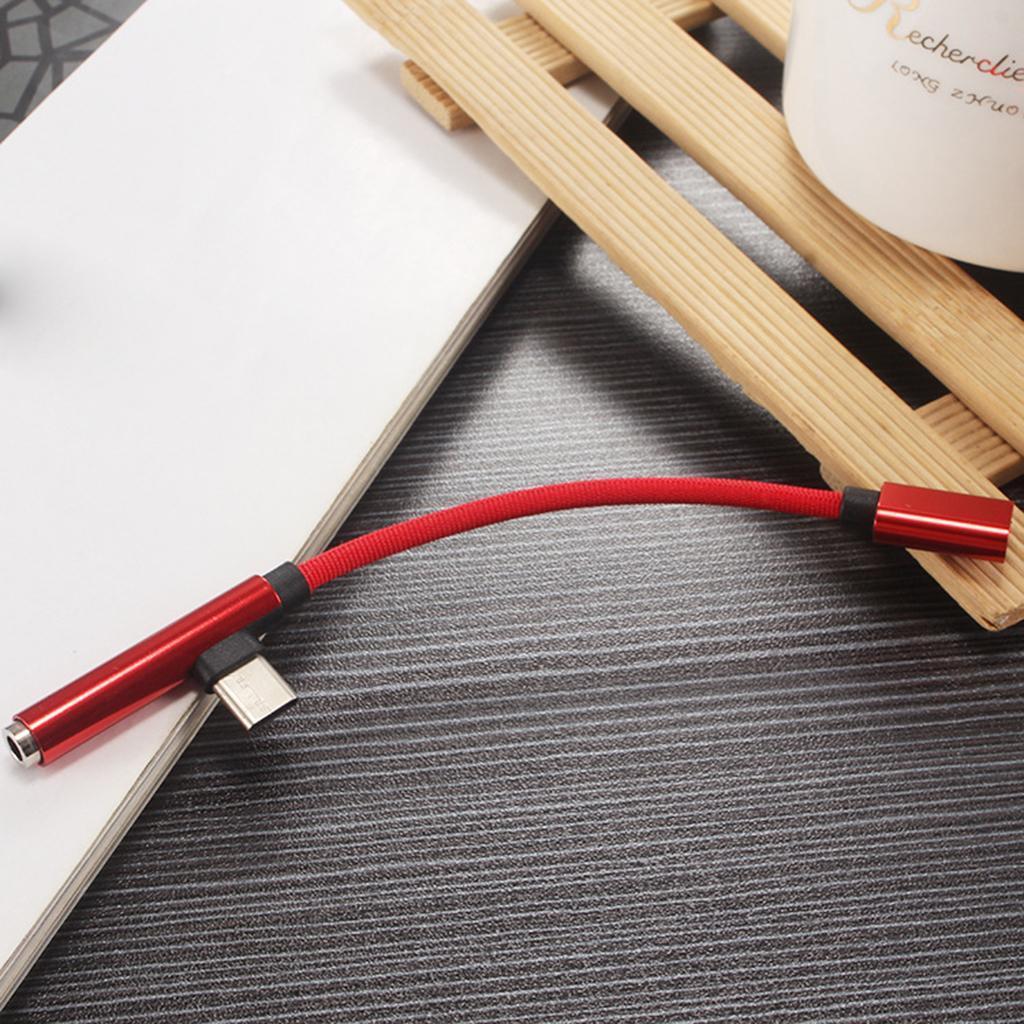 Adapter Splitter USB TypeC to AUX Audio 3.5mm+Charge Cable for Android Black