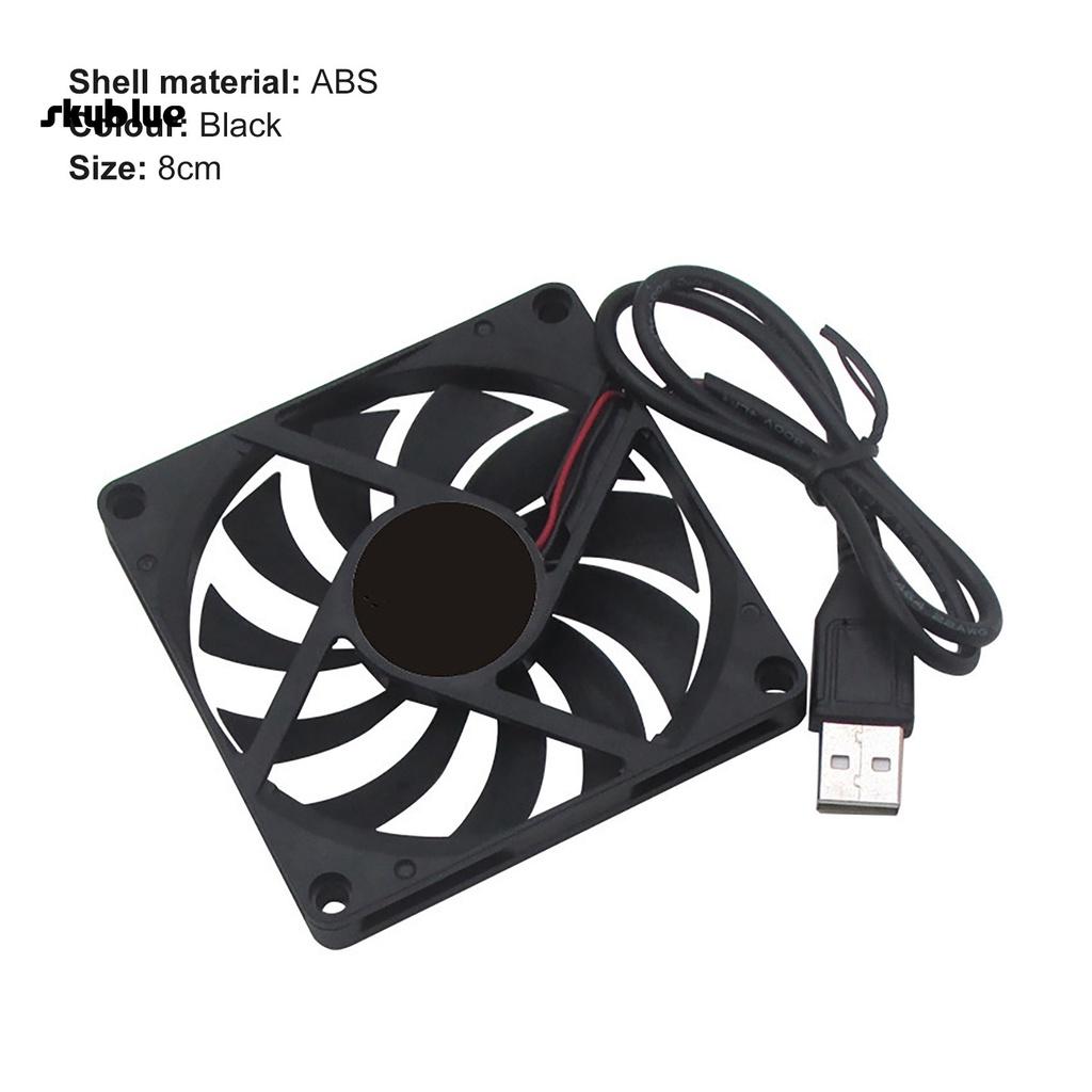 Quạt Tản Nhiệt Usb 5v 8cm Bằng Abs Dễ Lắp Đặt Cho Pc