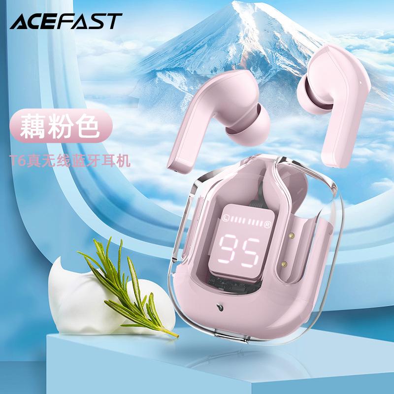 Phong cách mới nhất Tai nghe Bluetooth nhỏ màu pha lê ACEFAST ENC tai nghe kẹo thể thao không dây T6 tai nghe trò chơi sạc màu pha lê nhỏ