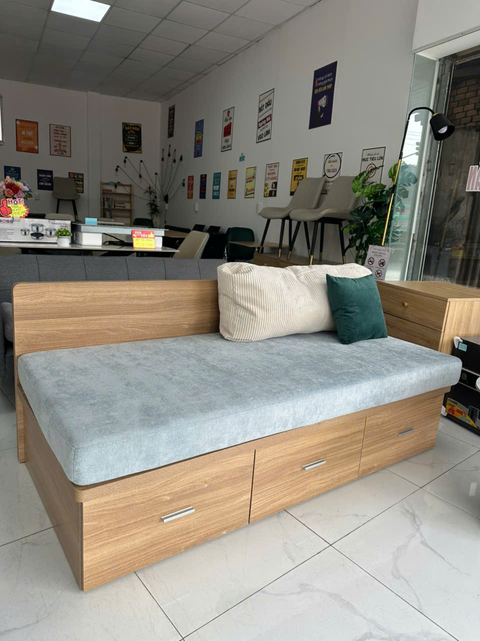 Giường mini đa năng Juno Sofa + hộc tủ 1m8 x 80 cm x cao 75 cm